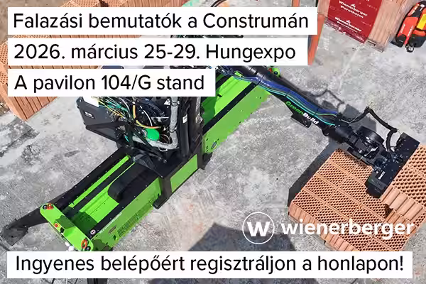 ***Wienerberger - Itt kezdődik az építőipar jövője! - Falazórobot munka közben élőben a CONSTRUMÁN - 2026. március 25-29 - szerdától vasárnapig!