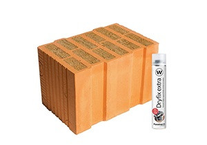 Porotherm 38 Thermo Rapid tégla Dryfix